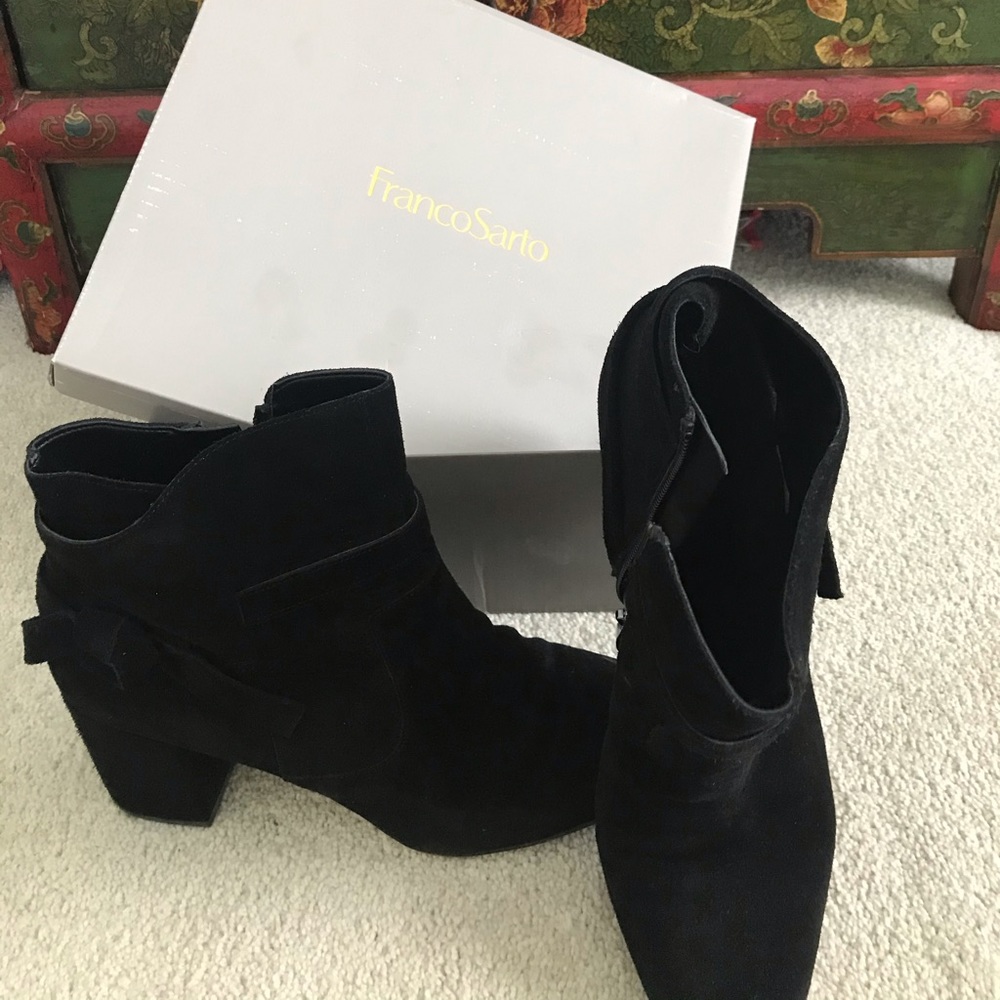 Size 10 Franco Sarto black suede boots